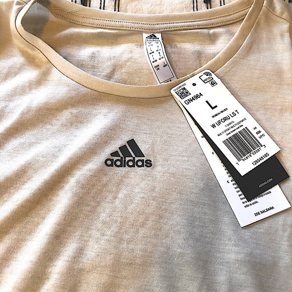 NWT Adidas AeroReady Long Sleeve Tee Zoe Saldana L - Picture 9 of 16